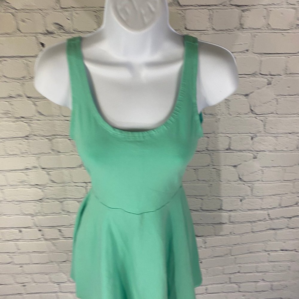 Express Green Fit & Flare Skater Sleeveless Dress - Picture 3 of 8